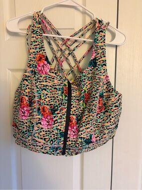 torrid Active Teal and Multicolor Floral Sports Bra (3X)